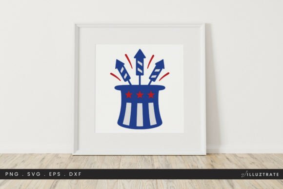 4th July Hat Fireworks SVG Clipart for Crafts and Graphics