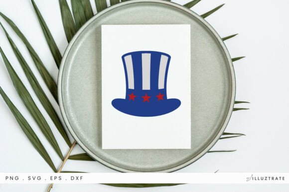 4th July Top Hat SVG Clipart for Crafts and Graphics