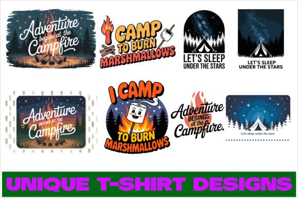 Camping Adventure T-Shirt Bundle for Crafts and Graphics
