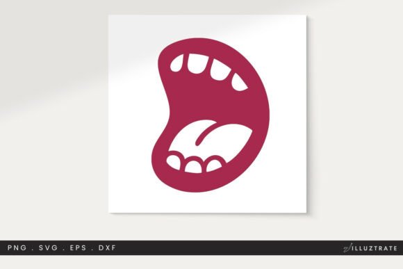 Open Mouth SVG Cut File for Crafts and Graphics