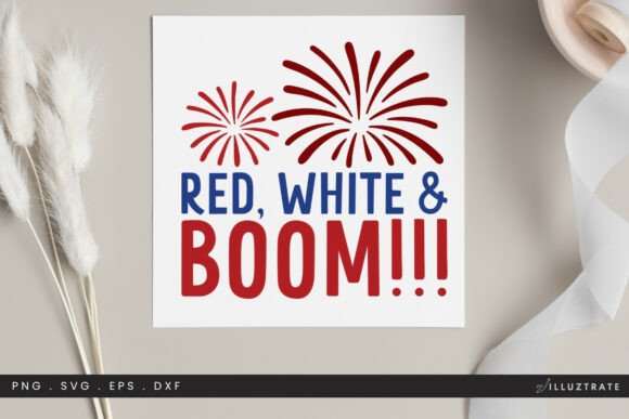 Red White Boom SVG Clipart Review for Embroidery Projects