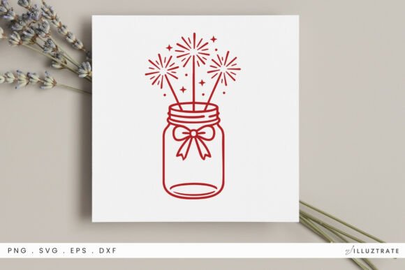 Sparklers Jar SVG Clipart for Crafts and Graphics