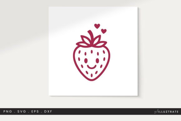 Strawberry SVG Cut File Clipart PNG for Crafts and Graphics