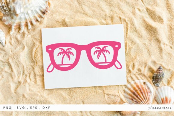 Sunglasses with Palm Tree SVG Clipart for Crafts and Graphics