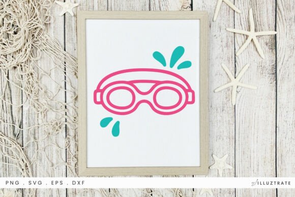 Swim Glasses SVG Clipart Goggles for Crafts and Graphics