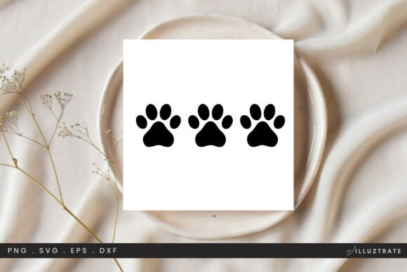 Three Paw Prints SVG Clipart for Crafts and Graphics